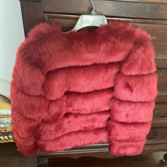 NWT Fashionable Chic Faux fur coat sz L - Picture 2 of 5